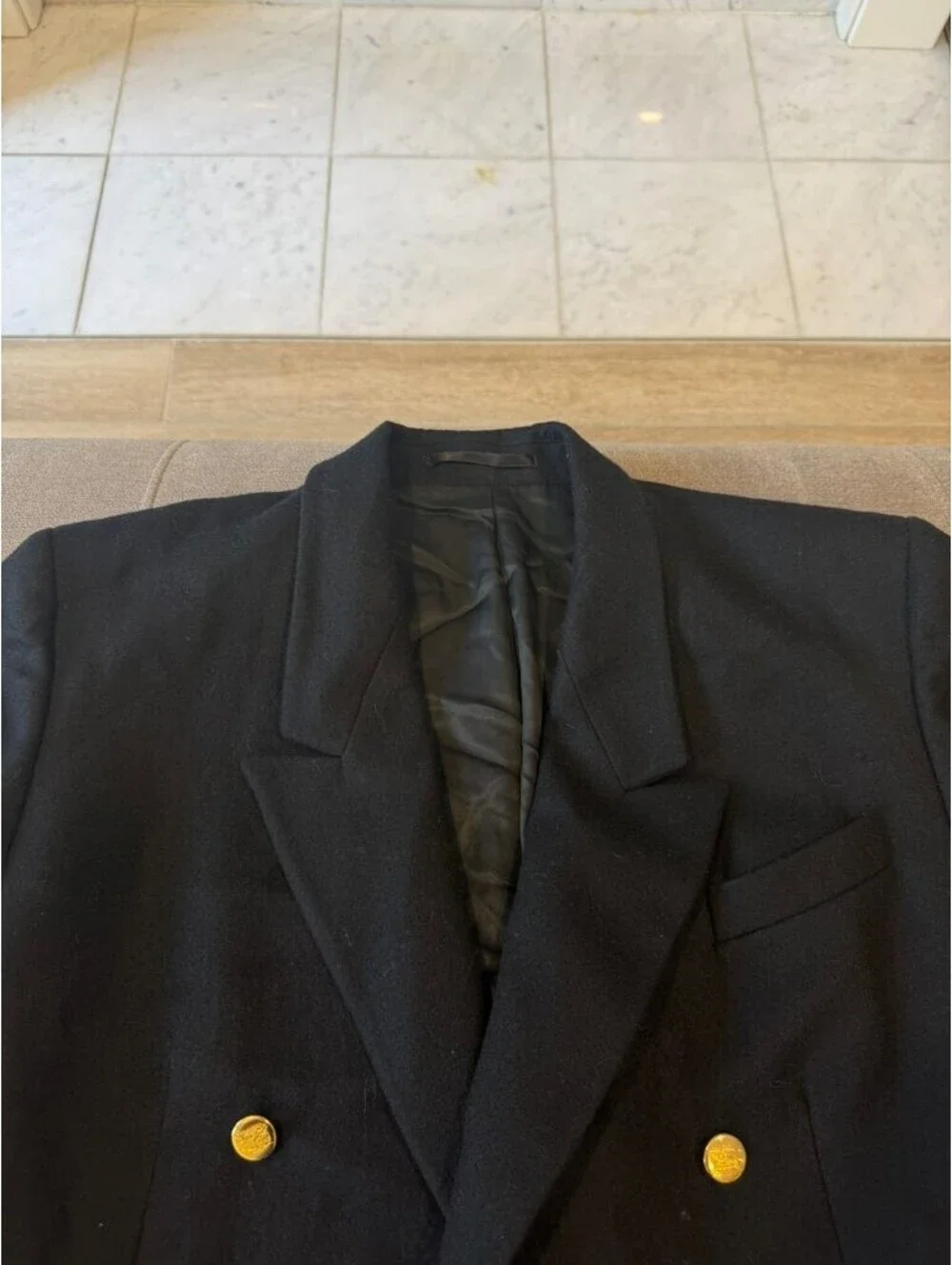 Vintage Burberrys Double Breasted Blazer Gold 12 Reg Wool
